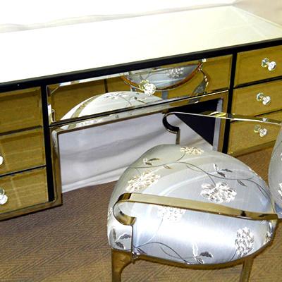 Riviera chrome & mirror dressing table & chair