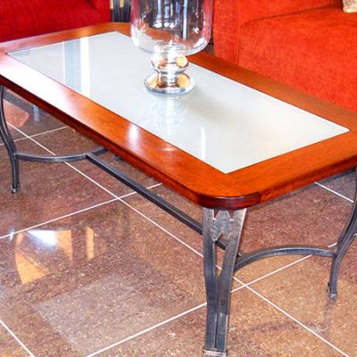 Dore coffee table with glass & rosewood top