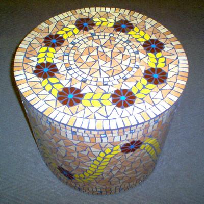 Round mosaic side table